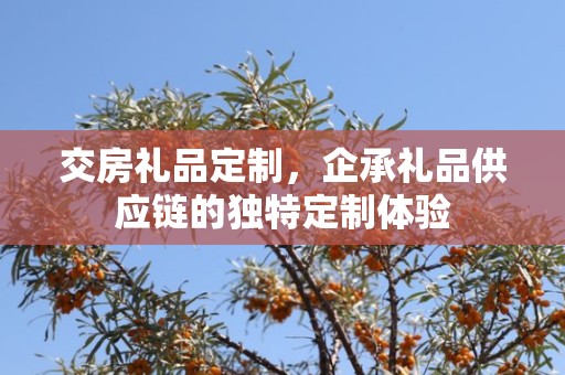 交房礼品定制，企承礼品供应链的独特定制体验